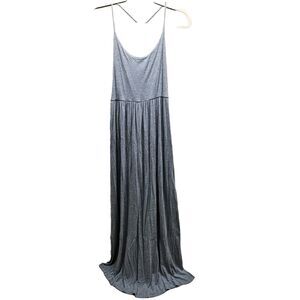 FINN & CLOVER Womens Gray Beachy Boho Open Back Maxi Dress Size Large